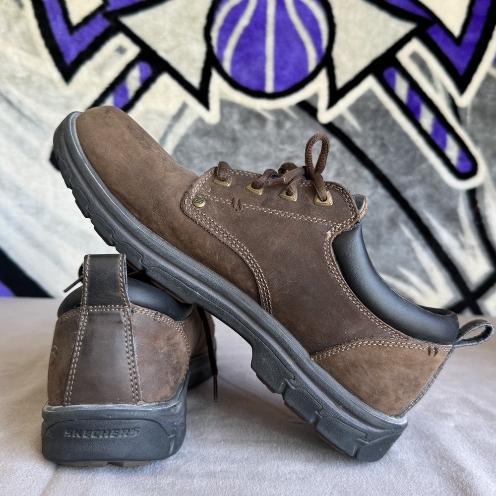 Size 11 - Mens SKECHERS Segment Rilar Leather Oxford SHOES-64260 Relaxed Fit - Picture 9 of 10